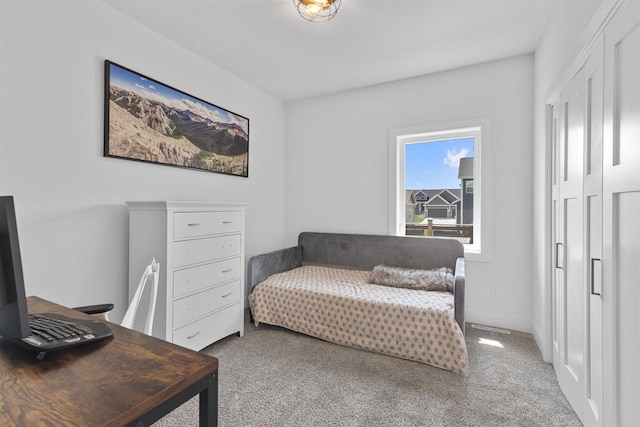 bedroom with carpet