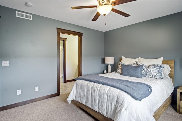 3426 Creek Ridge Dr, Eau Claire, WI 54703 - carpeted bedroom featuring baseboards, a ceiling fan, and visible vents