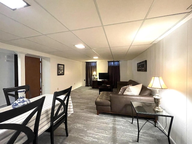 1139 Roscoe St, Green Bay, WI 54304 - living room with carpet and a drop ceiling
