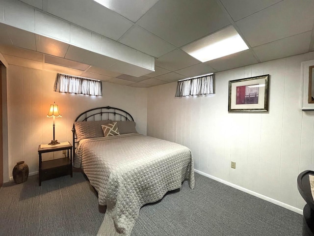 1139 Roscoe St, Green Bay, WI 54304 - bedroom with baseboards, carpet floors, and a drop ceiling