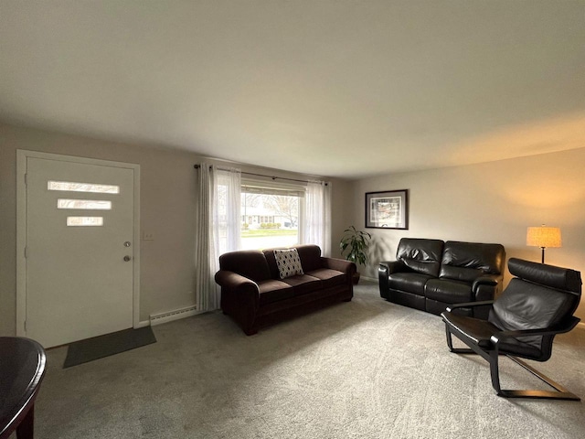 1139 Roscoe St, Green Bay, WI 54304 - carpeted living area with a baseboard heating unit