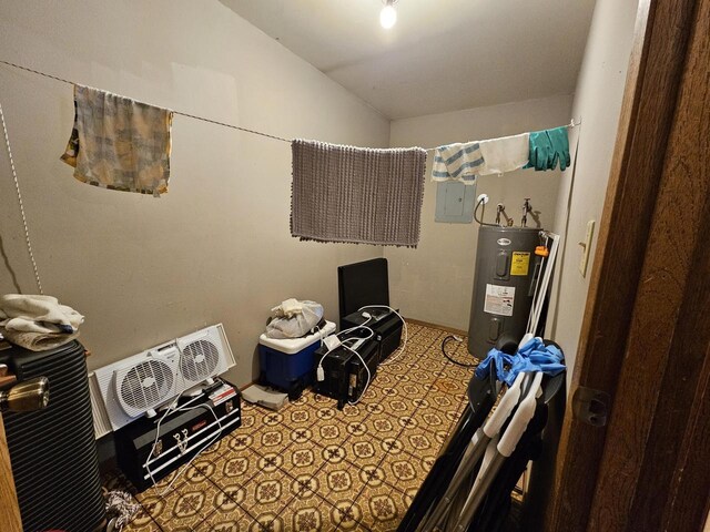 interior space with electric water heater