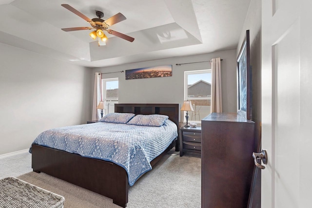 830 Roth Rd, De Pere, WI 54115 - bedroom featuring a raised ceiling, carpet floors, baseboards, and multiple windows