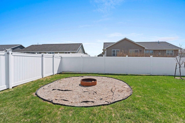 830 Roth Rd, De Pere, WI 54115 - view of yard with a fenced backyard and an outdoor fire pit