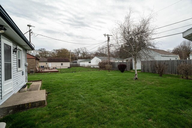 view of yard featuring cooling unit and a fenced backyard