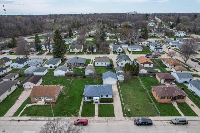 aerial view with a residential view