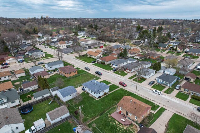 aerial view with a residential view