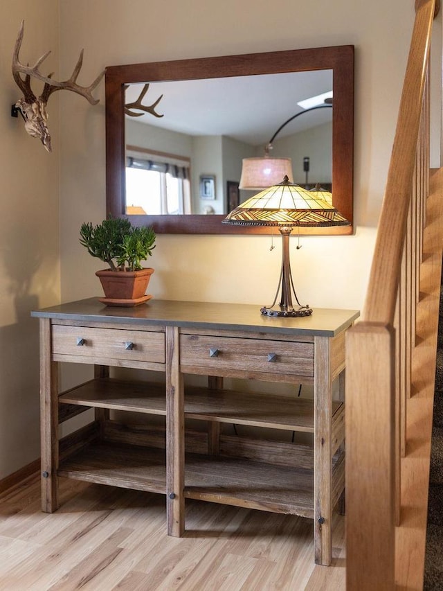 interior details featuring wood finished floors
