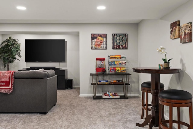 1677 Liatris Dr, Sun Prairie, WI 53590 - living room featuring recessed lighting, carpet flooring, and baseboards