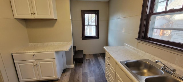 4226 W Sieben Pl, Milwaukee, WI 53216 - clothes washing area featuring a healthy amount of sunlight, dark wood finished floors, and a sink