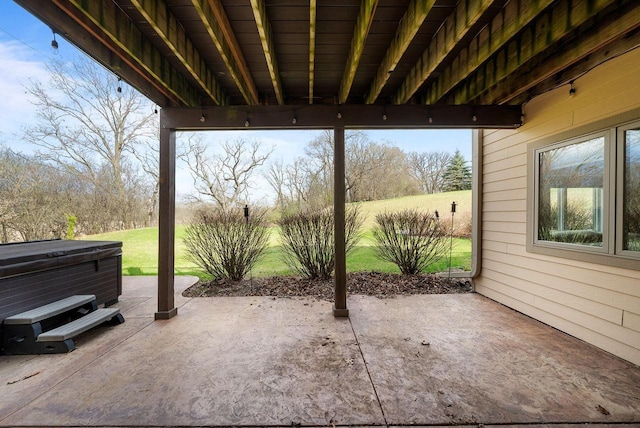 2575 Back Rd, Burlington, WI 53105 - view of patio / terrace with a hot tub