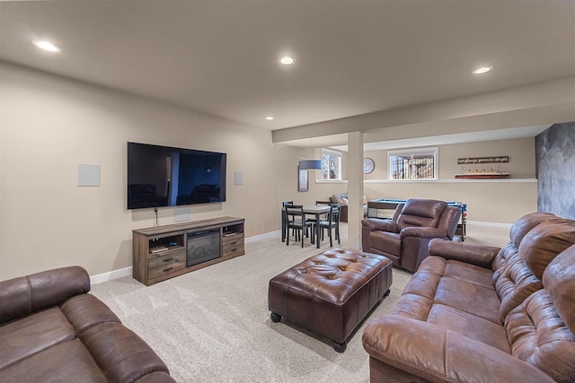 402 Burnt Sienna Dr, Middleton, WI 53562 - carpeted living room with baseboards and recessed lighting