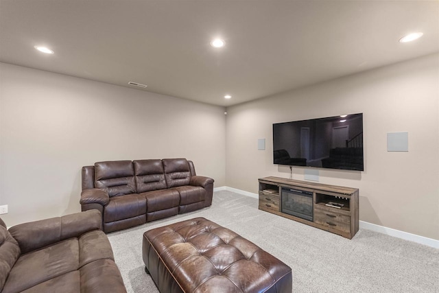 402 Burnt Sienna Dr, Middleton, WI 53562 - living area featuring baseboards, recessed lighting, visible vents, and carpet floors
