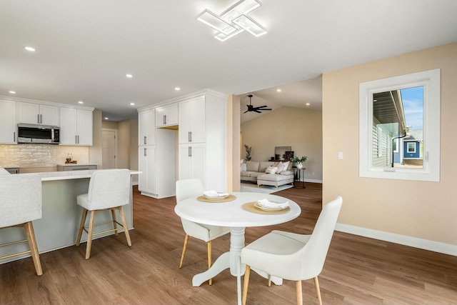 2352 Ryan Ave, Plymouth, WI 53073 - dining area featuring recessed lighting, baseboards, and light wood-type flooring