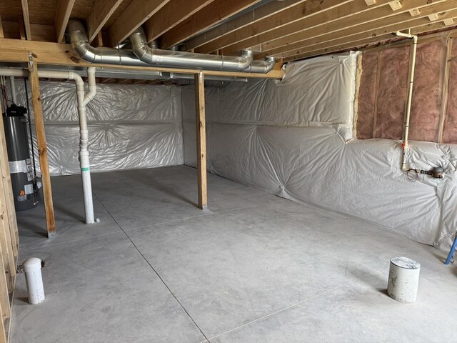 306 Filardo Ct, Mineral Point, WI 53565 - unfinished basement with gas water heater