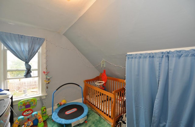 1922 45th St, Kenosha, WI 53140 - bedroom with lofted ceiling, a nursery area, and multiple windows