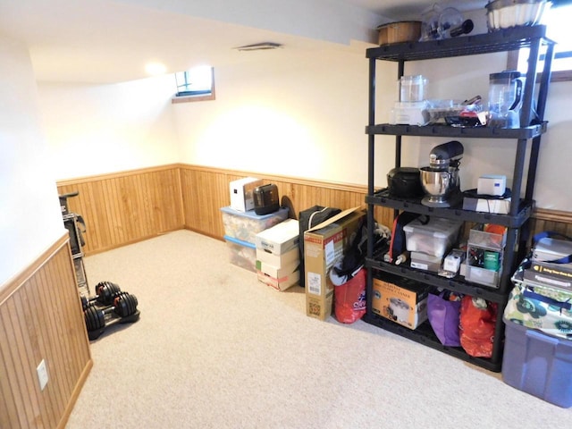 view of storage area