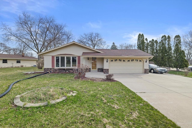 2500 S Brookside Pkwy, New Berlin, WI 53151 - ranch-style home with a front lawn, driveway, and an attached garage