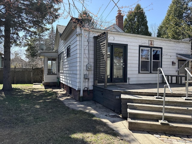 2776 S Superior St, Bay View, WI 53207 - view of property exterior with a chimney and a deck