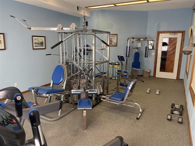 gym with visible vents