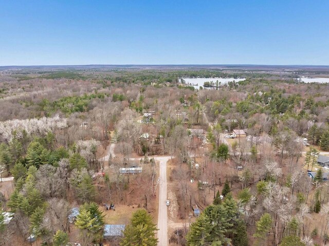 11689 Eagle Bluff Ln, Crivitz, WI 54114 - bird's eye view featuring a wooded view and a water view