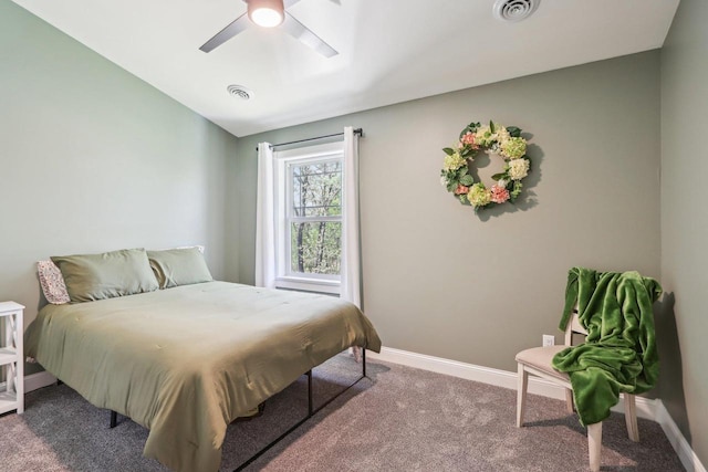 911 Fawn Ct, Wisconsin Dells, WI 53965 - bedroom with carpet floors, baseboards, and a ceiling fan