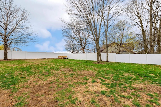 view of yard with fence