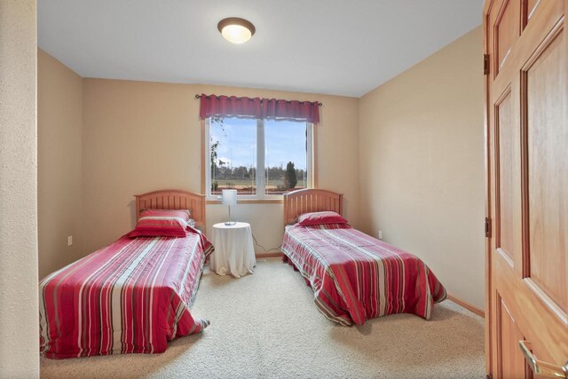 bedroom featuring carpet