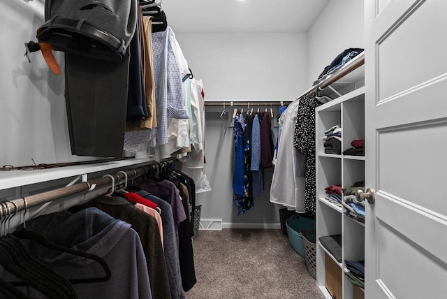 spacious closet with carpet