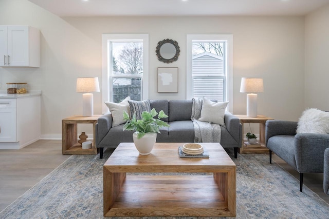 3326 6 Mile Rd, Racine, WI 53402 - living room with recessed lighting, baseboards, and light wood-type flooring