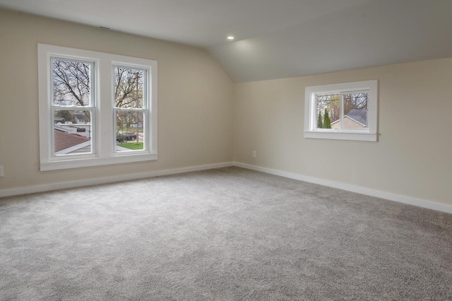 3326 6 Mile Rd, Racine, WI 53402 - bonus room featuring baseboards, plenty of natural light, and vaulted ceiling
