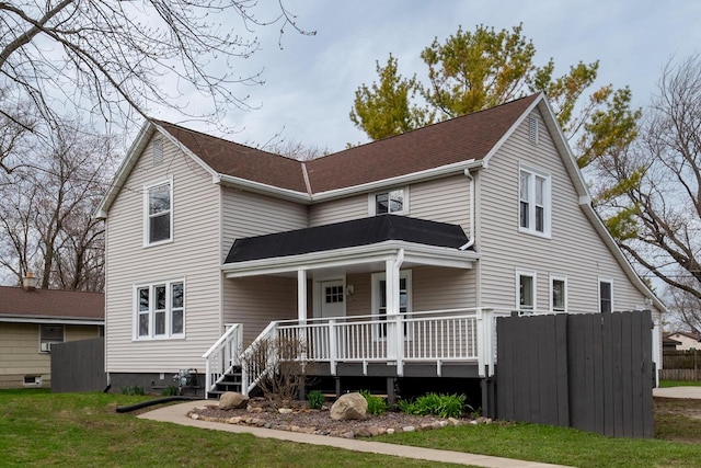 3326 6 Mile Rd, Racine, WI 53402 - traditional home with fence and a porch