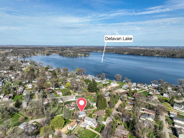 4308 W Dr, Delavan, WI 53115 - birds eye view of property featuring a residential view and a water view