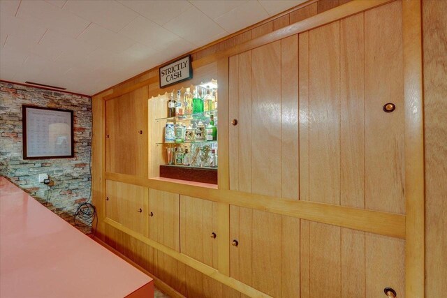 details with wood walls