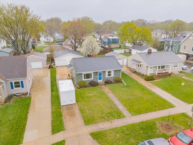 drone / aerial view with a residential view