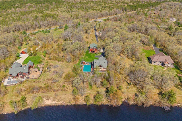 W4895 Big Bay Rd, Necedah, WI 54646 - aerial view of property's location with a heavily wooded area and a nearby body of water