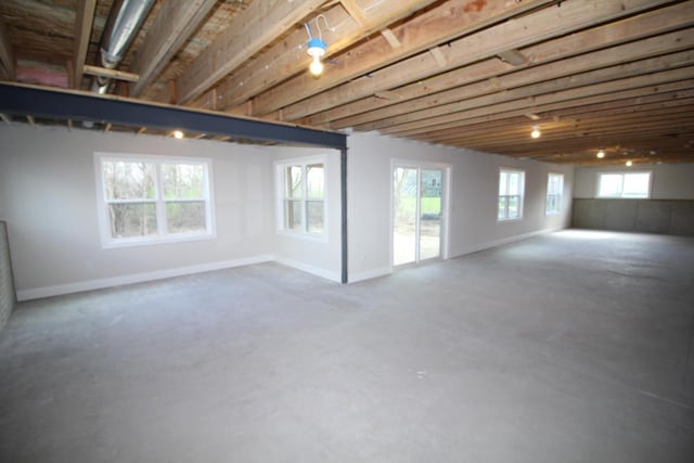 below grade area with baseboards