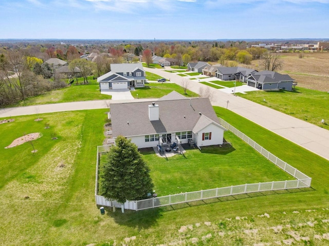 aerial view with a residential view