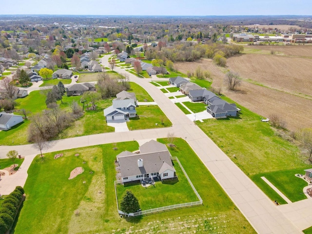 birds eye view of property with a residential view