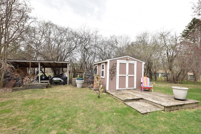 view of shed