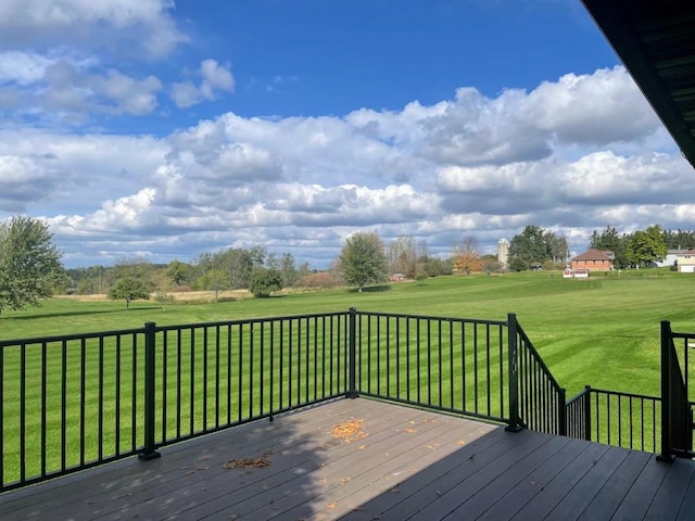 deck with a yard