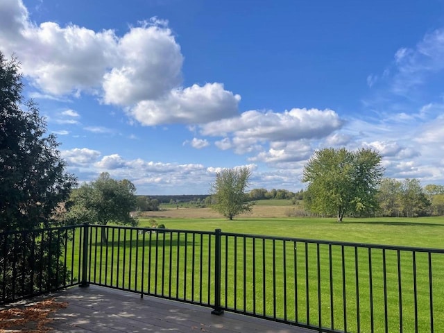 view of wooden balcony featuring a wooden deck