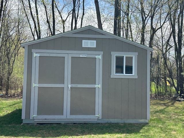 view of shed