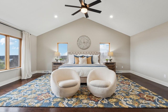 5400 N State Road 83, Hartland, WI 53029 - bedroom with baseboards, recessed lighting, wood finished floors, and visible vents