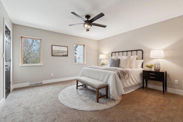 5400 N State Road 83, Hartland, WI 53029 - bedroom featuring visible vents, carpet flooring, baseboards, and multiple windows