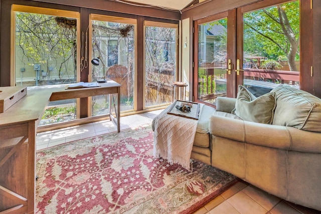 172 N St, Sun Prairie, WI 53590 - sunroom / solarium featuring tile patterned floors and french doors