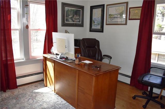 903 Wilson Ave, Rice Lake, WI 54868 - office with light wood-type flooring and baseboard heating