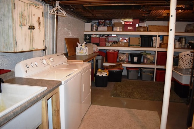 903 Wilson Ave, Rice Lake, WI 54868 - washroom with washer and dryer, a sink, and laundry area