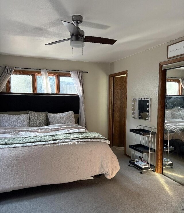 W4609 S Pearl Lake Rd, Redgranite, WI 54970 - carpeted bedroom with ceiling fan
