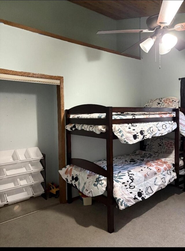 W4609 S Pearl Lake Rd, Redgranite, WI 54970 - carpeted bedroom with ceiling fan